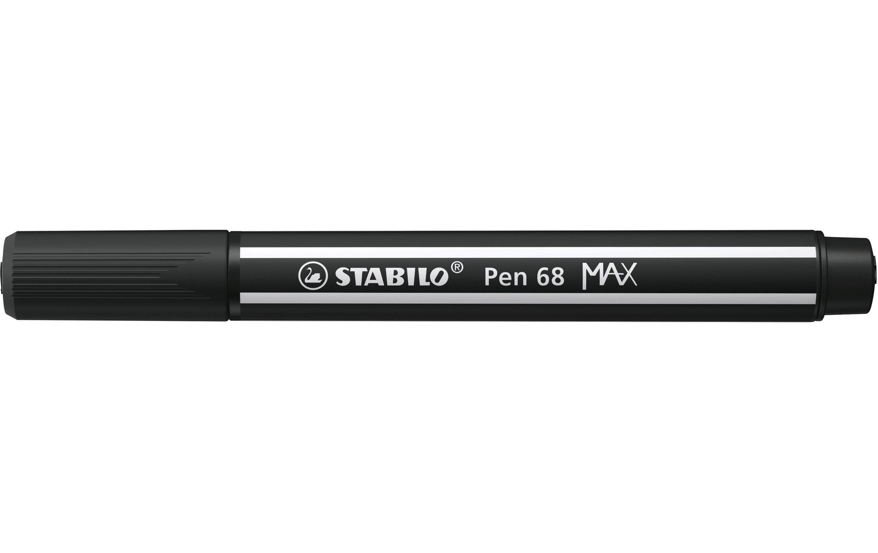 STABILO Filzstift Pen 68 MAX Schwarz, 5 Stück
