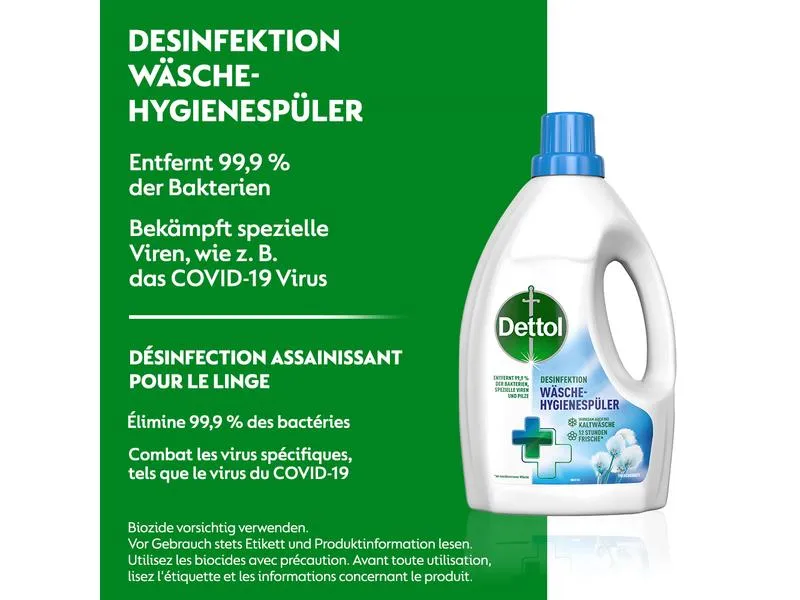 Dettol Flüssigwaschmittel Desinfektion Wäsche-Hygienespüler 1.5 l Dettol Flüssigwaschmittel Desinfektion Wäsche-Hygienespüler 1.5 l