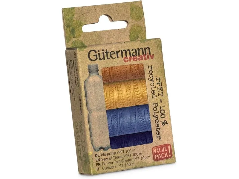 Gütermann Nähgarn-Set Allesnäher rPET Jeansauswahl 4 Stück, Mehrfarbig Gütermann Nähgarn-Set Allesnäher rPET Jeansauswahl 4 Stück, Mehrfarbig