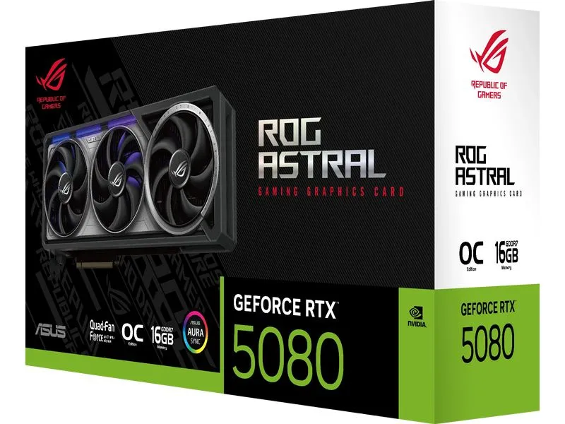 ASUS ROG Grafikkarte Rog-Astral-RTX 5080-O16 GB-Gaming ASUS ROG Grafikkarte Rog-Astral-RTX 5080-O16 GB-Gaming