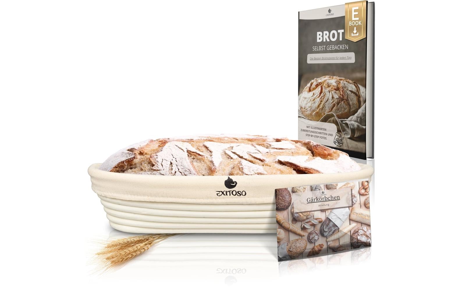 Exitoso Gärkorb Beige/Weiss Ø35 x 15 cm