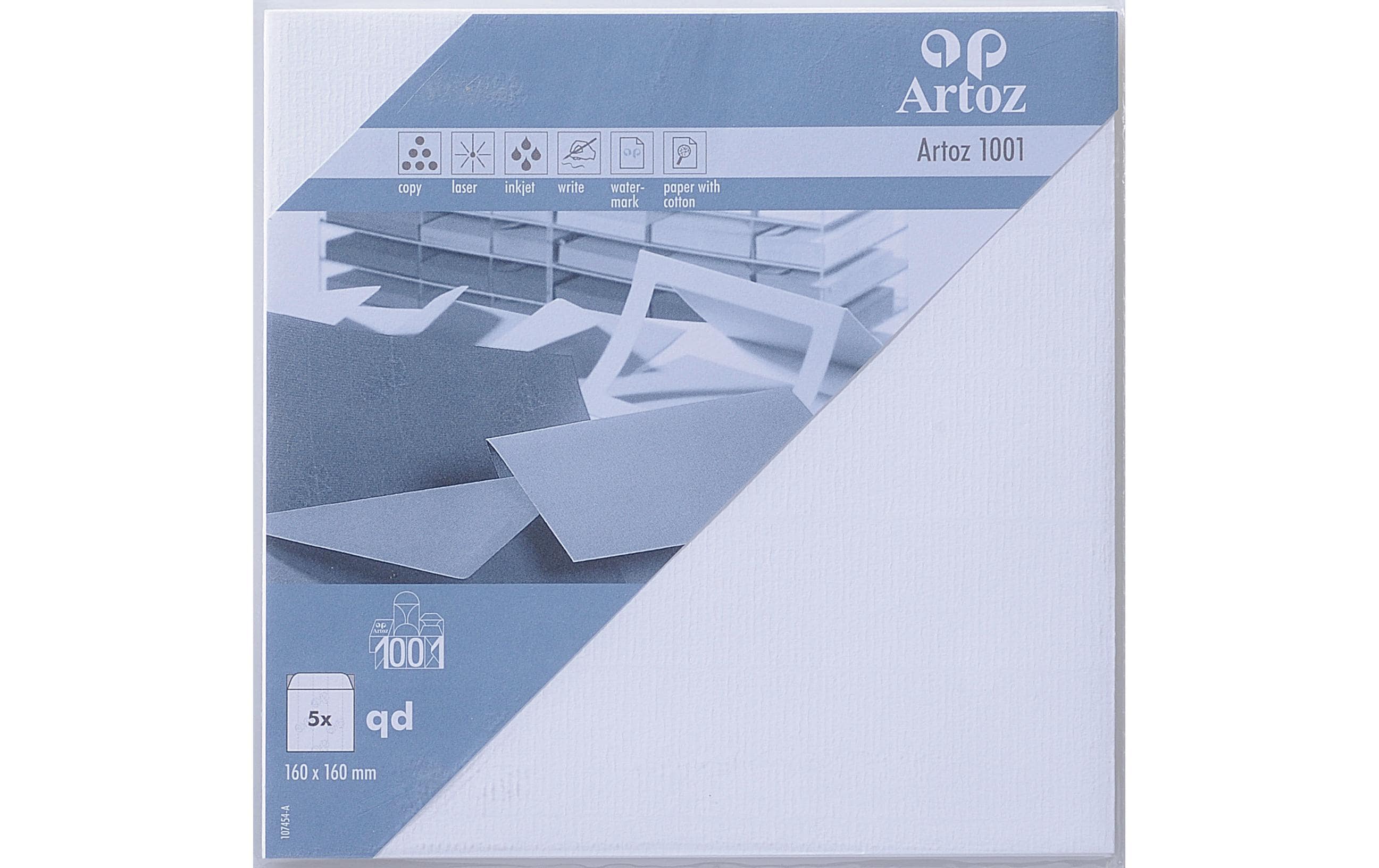 Artoz Couvert 1001, 16 x 16 cm, 5 Stück, Blütenweiss Artoz Couvert 1001, 16 x 16 cm, 5 Stück, Blütenweiss