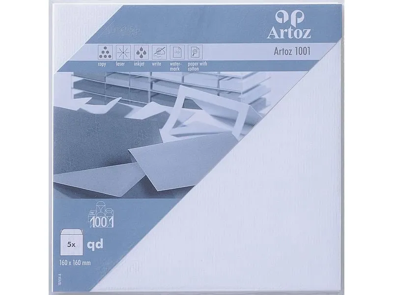 Artoz Couvert 1001, 16 x 16 cm, 5 Stück, Blütenweiss Artoz Couvert 1001, 16 x 16 cm, 5 Stück, Blütenweiss