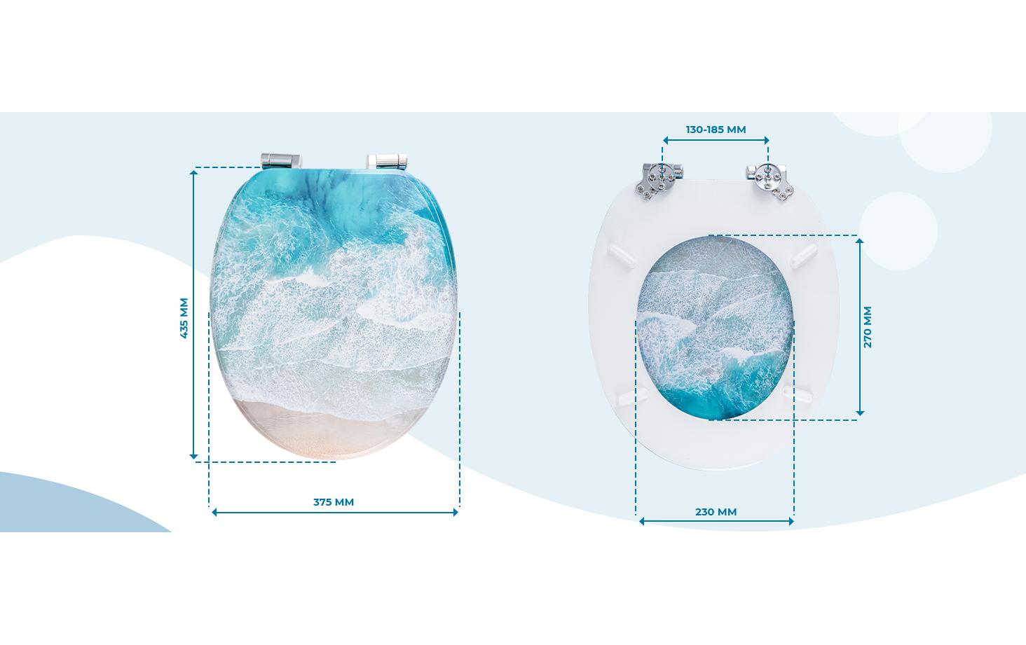 Benkstein Toilettensitz MDF türkis bedruckt
