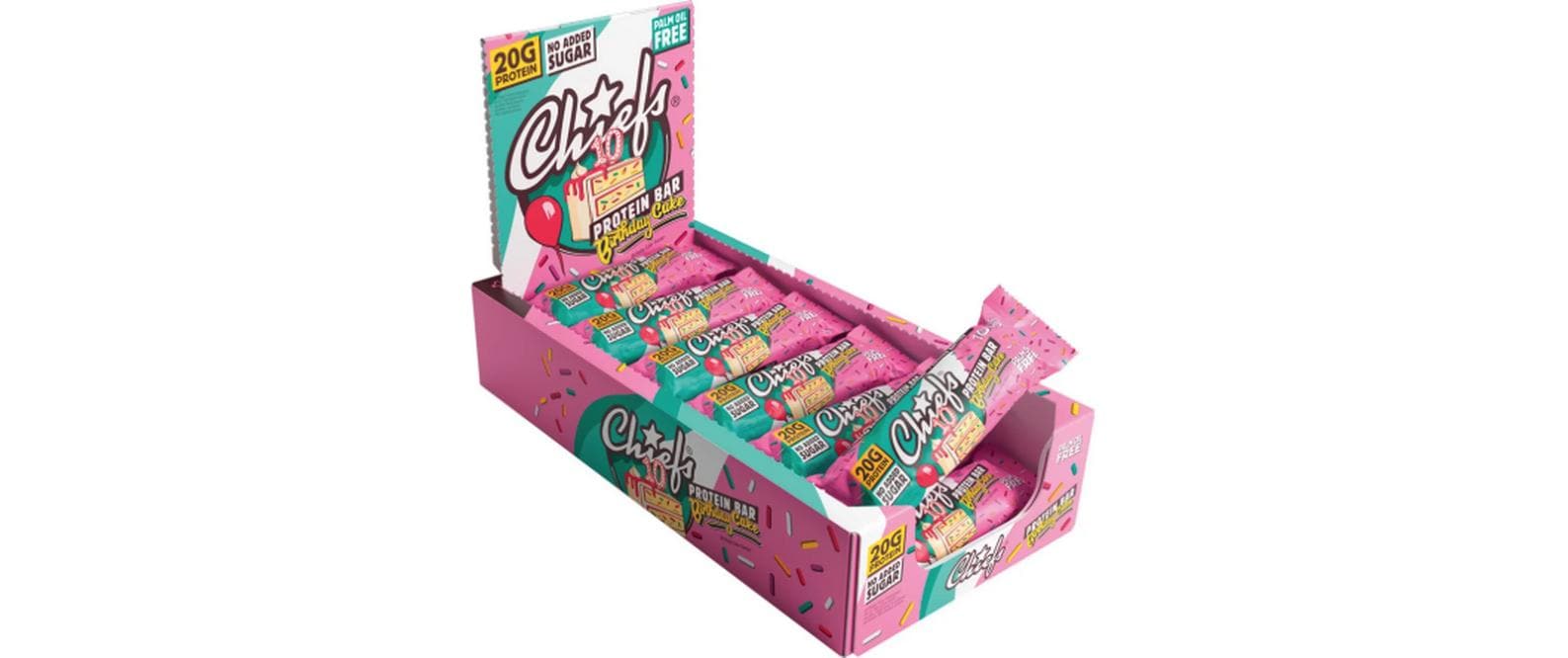 Chiefs Riegel Protein Bar Birthday Cake, 12 x 20 g