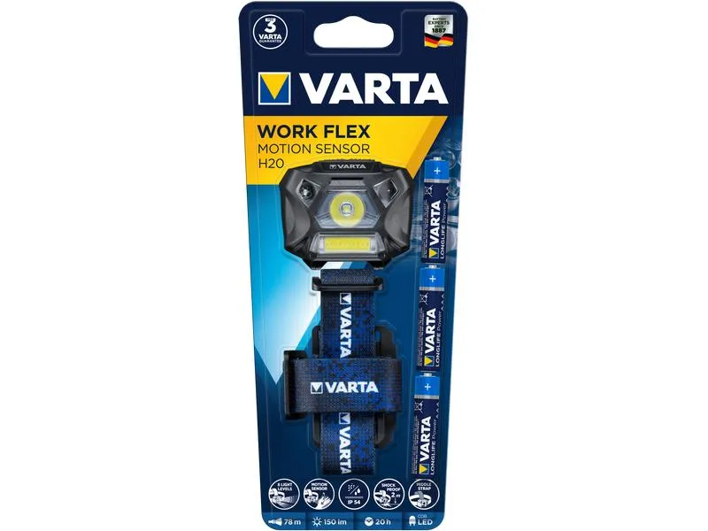 Varta Stirnlampe Work Flex Motion Sensor H20 Schwarz Varta Stirnlampe Work Flex Motion Sensor H20 Schwarz