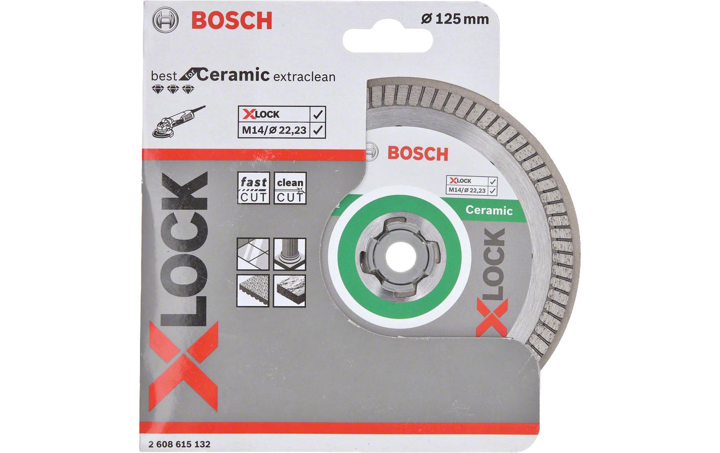 Bosch Professional Diamanttrennscheibe X-LOCK Ceramic Extra Clean Turbo 125 mm