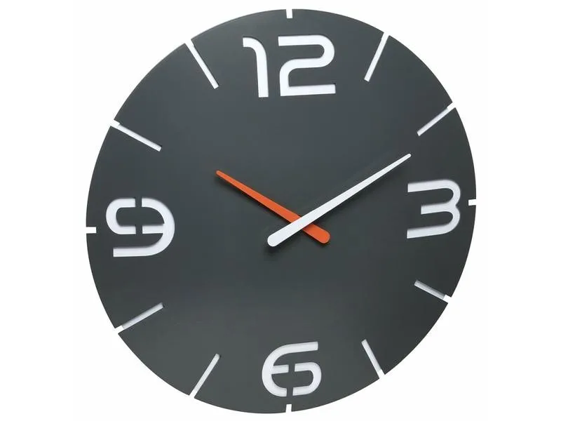 TFA Dostmann Funk-Wanduhr Contour Anthrazit, Ø 35 cm