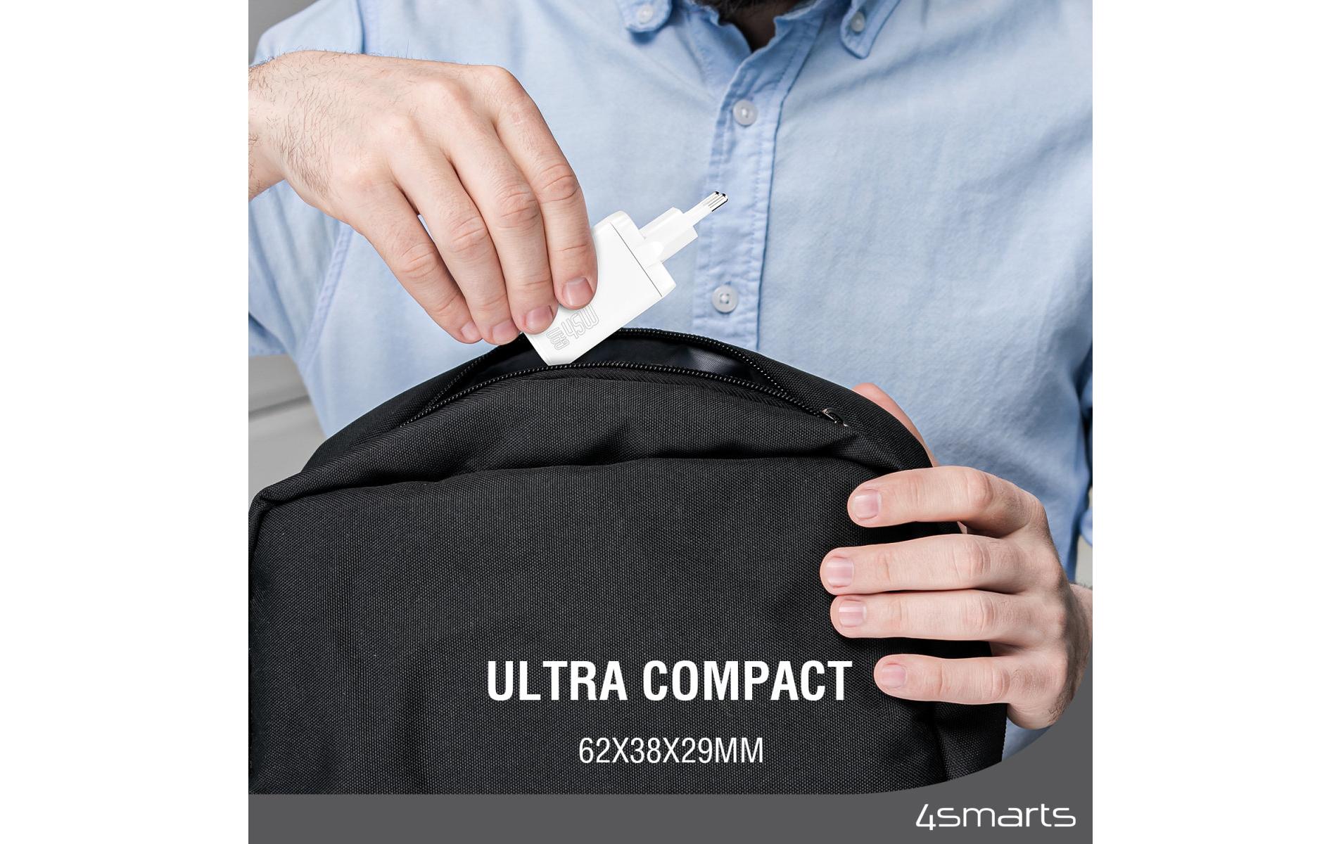 4smarts USB-Wandladegerät PDPlug Dual 2x USB-C 45 W GaN