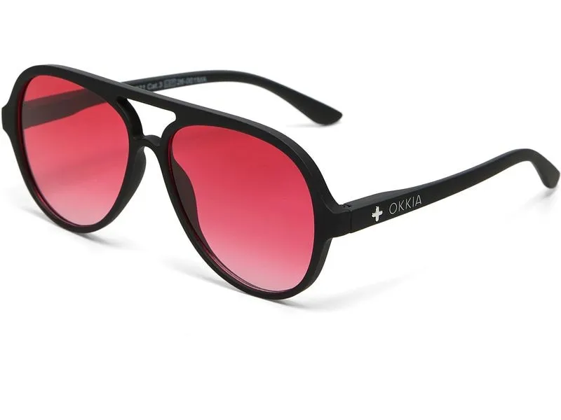 OKKIA Sonnenbrille Alessio Black, Red Lens
