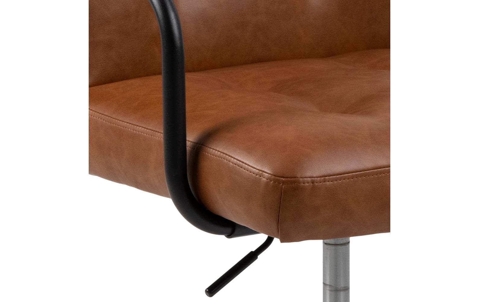 AC Design Bürostuhl Cosmo, mit Polsterrücken und Armlehnen, Cognac