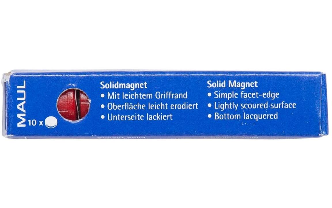 Maul Haftmagnet Solid Ø 15 mm, 150 g, Rot, 10 Stück