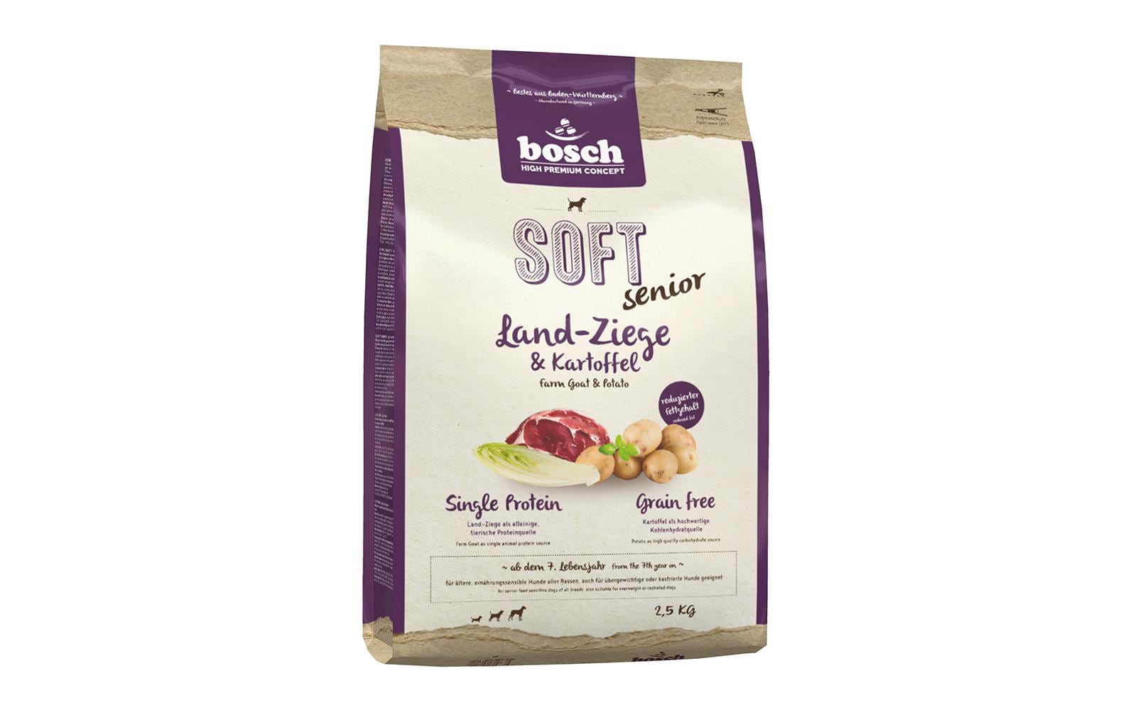 Bosch Tiernahrung Halbfeuchtfutter Soft Senior, Ziege & Kartoffel, 2.5 kg