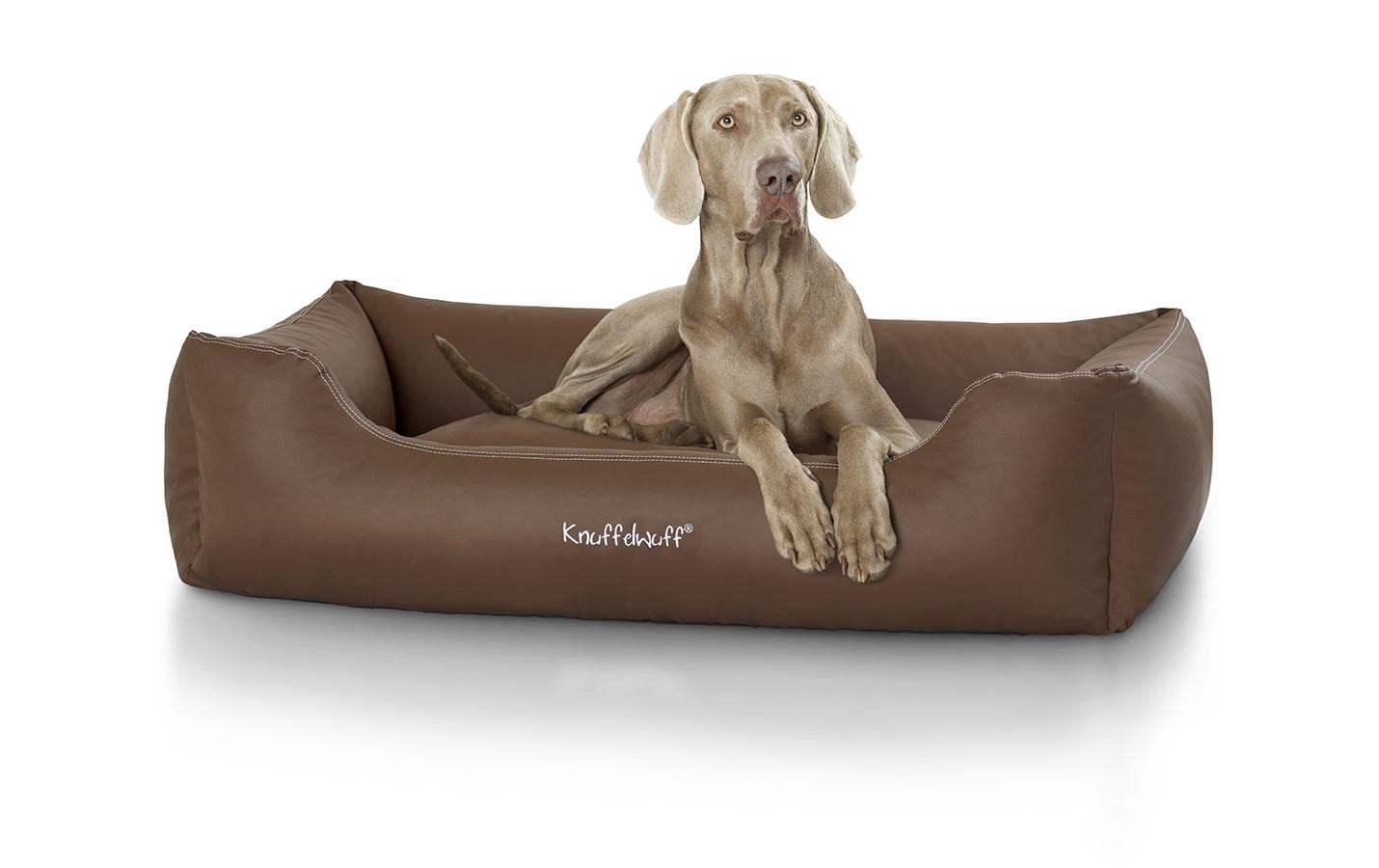 Knuffelwuff Hunde-Bett Sidney Kunstleder XXXL, 155 x 105 cm, Braun
