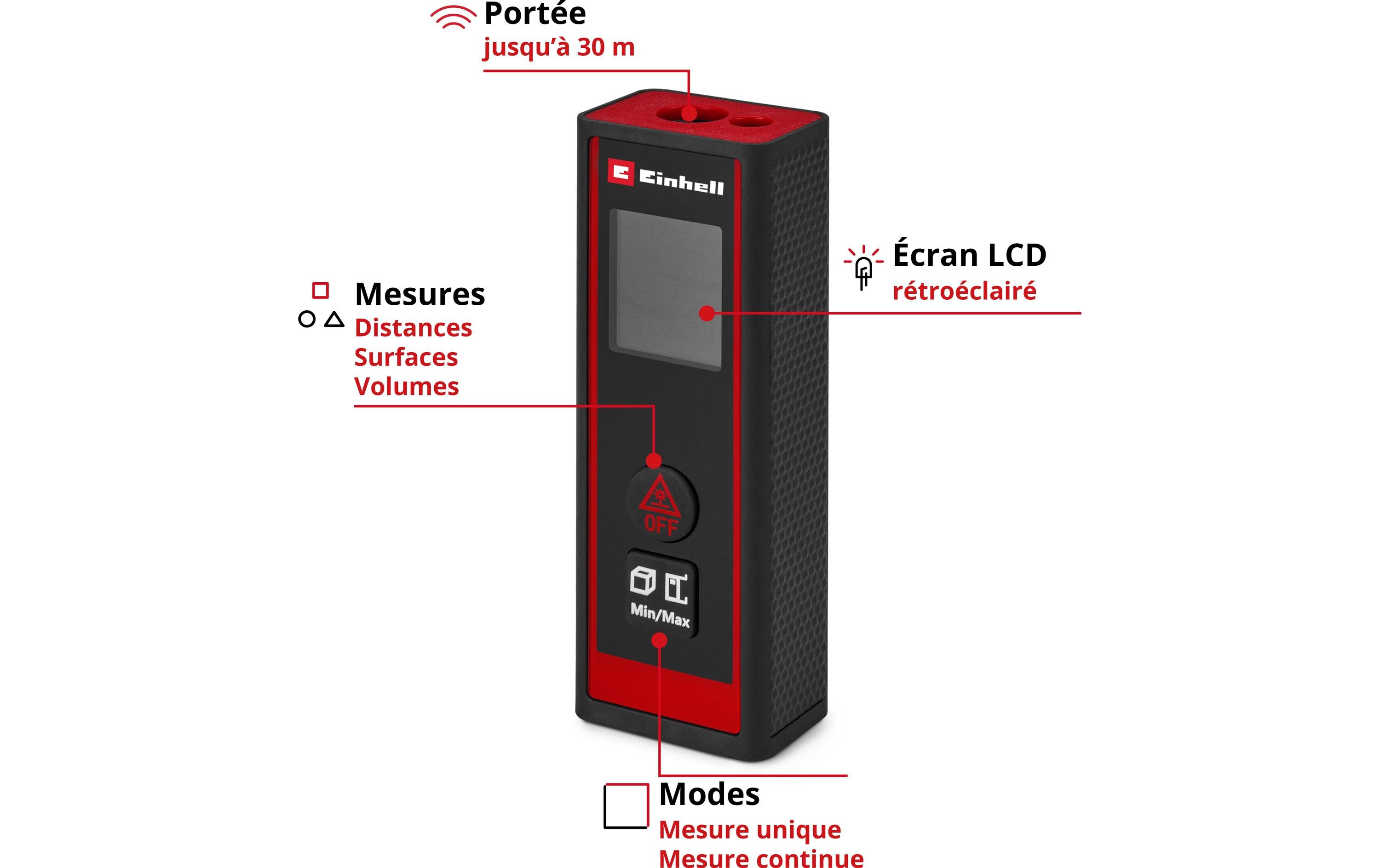 Einhell Laser-Distanzmesser TC-LD 30 R 30 m Einhell Laser-Distanzmesser TC-LD 30 R 30 m
