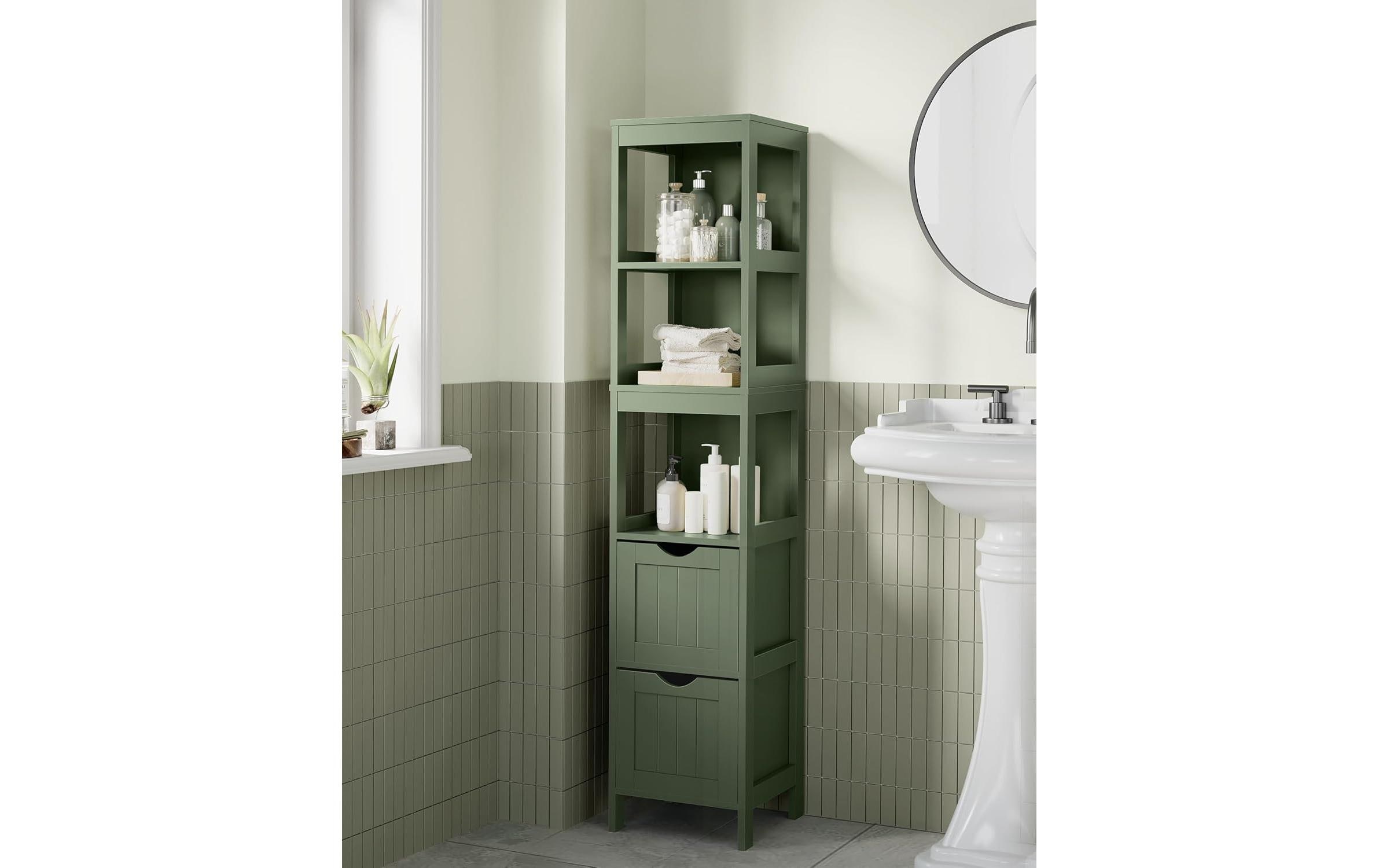 VASAGLE Kommode in Landhausstil 30 x 141.5 cm, Grün