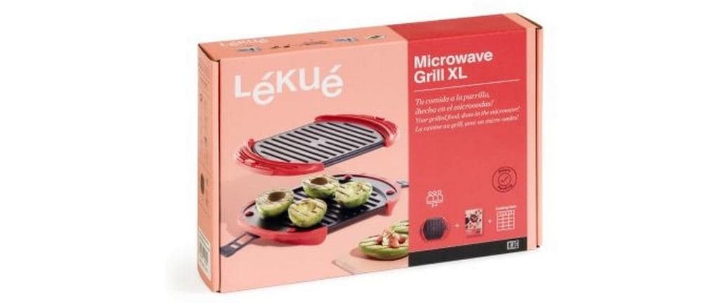 Lékué Mikrowellen-Grill XL 27 cm, Rot/Schwarz
