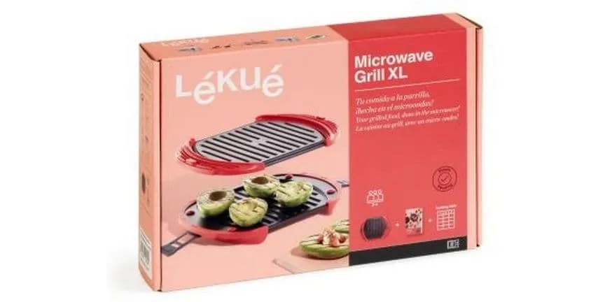 Lékué Mikrowellen-Grill XL 27 cm, Rot/Schwarz