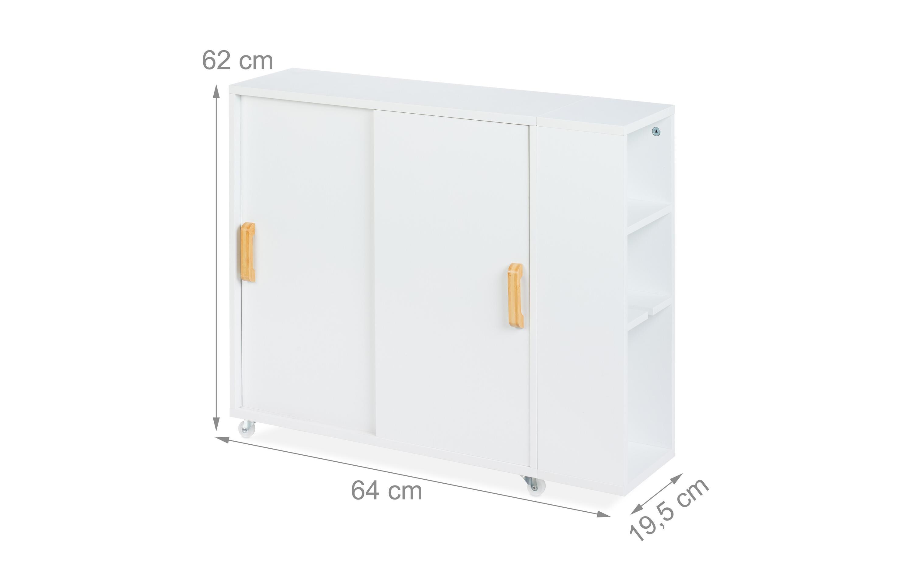 relaxdays Nischenwagen Weiss, 62 x 19.5 x 64 cm relaxdays Nischenwagen Weiss, 62 x 19.5 x 64 cm