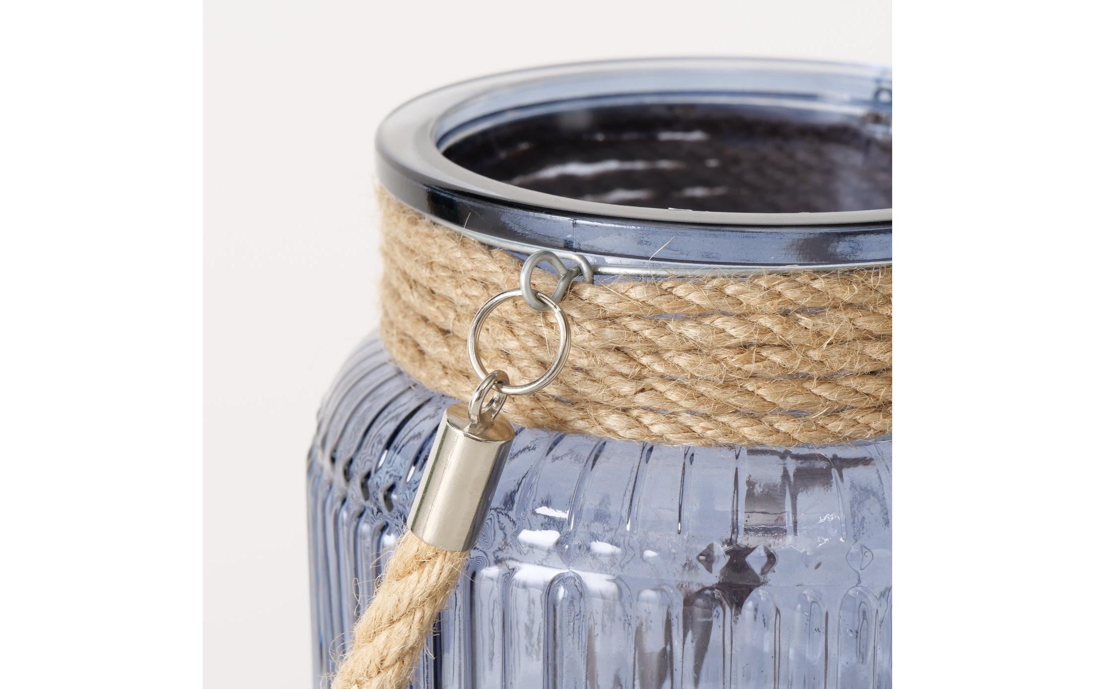 Boltze Windlicht Sunio 21 cm, Blau