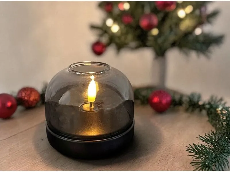Dameco LED Windlicht aus Glas braunmit 1 LED Dameco LED Windlicht aus Glas braunmit 1 LED