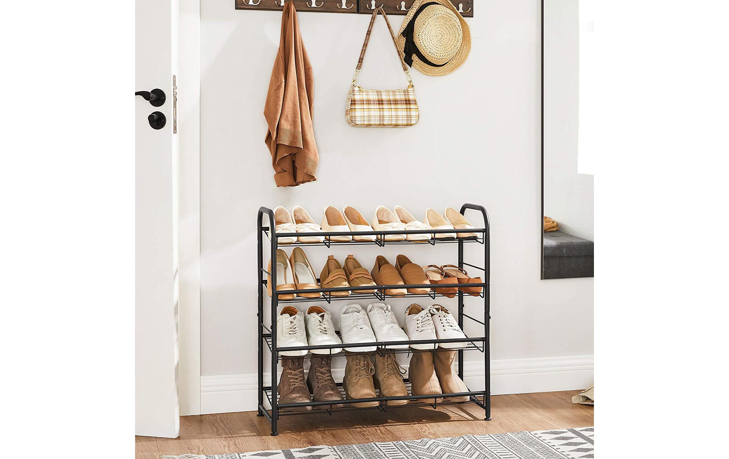 Songmics Schuhregal 68.5 x 65 cm, Schwarz