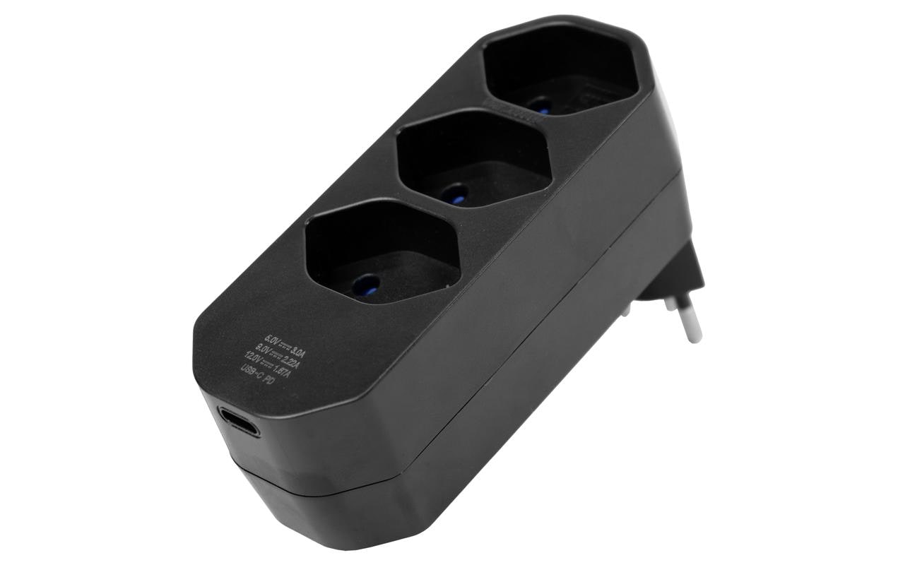 STEFFEN Mehrfachstecker 3 x T13, drehbar 320°, Schwarz STEFFEN Mehrfachstecker 3 x T13, drehbar 320°, Schwarz