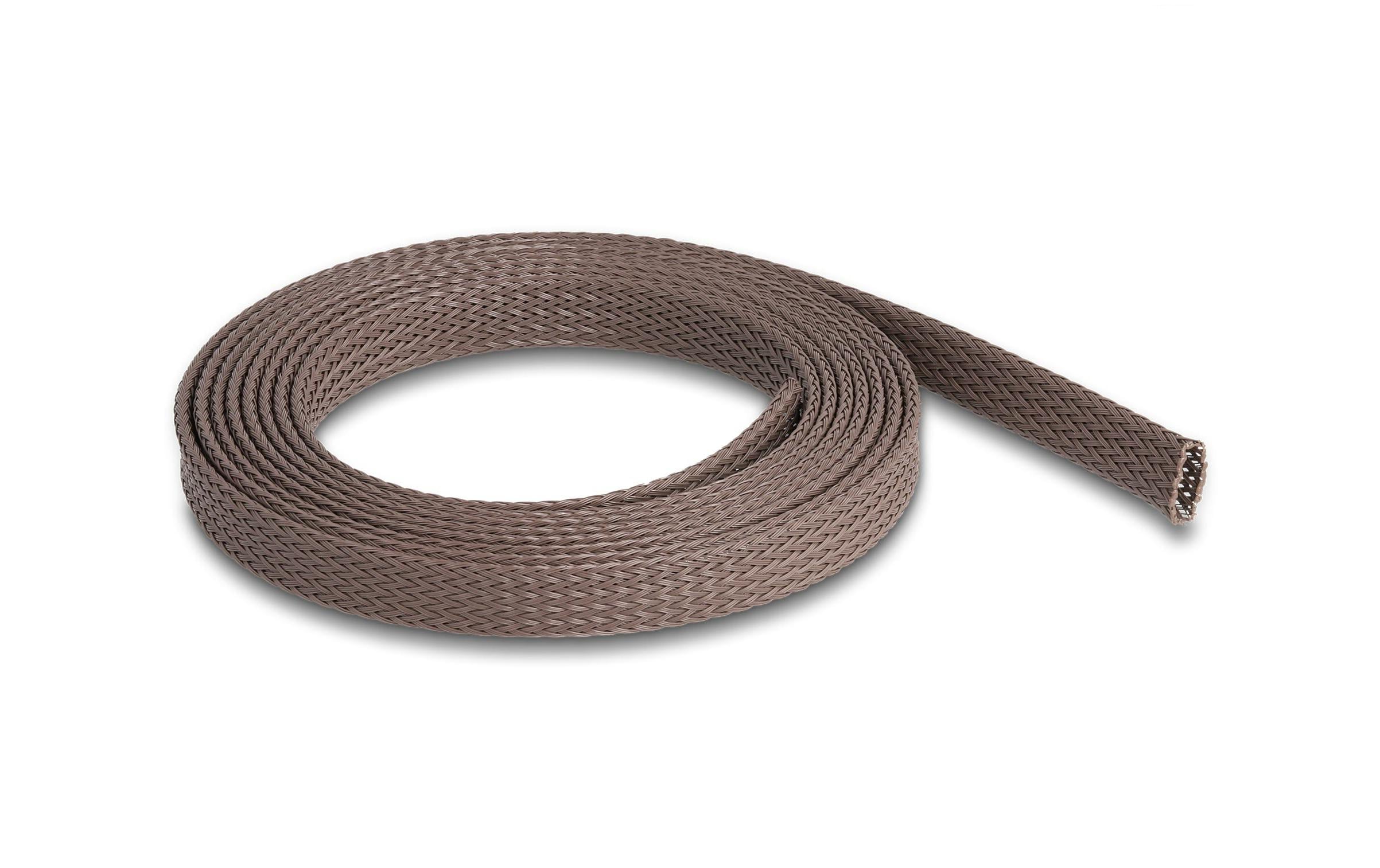 Delock Geflechtschlauch nagerfest, 2 m x 12 mm Braun Delock Geflechtschlauch nagerfest, 2 m x 12 mm Braun