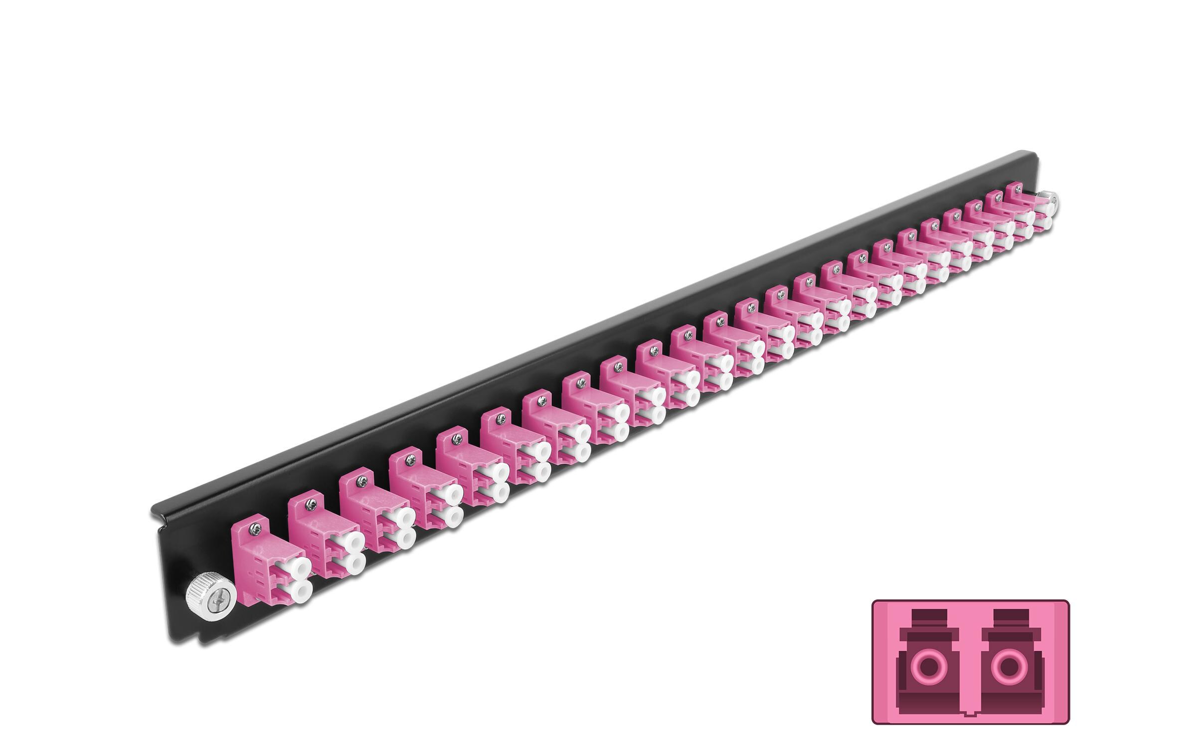 Delock Verteilerplatte Frontblende 24 Port LC Duplex OM4 MM violett