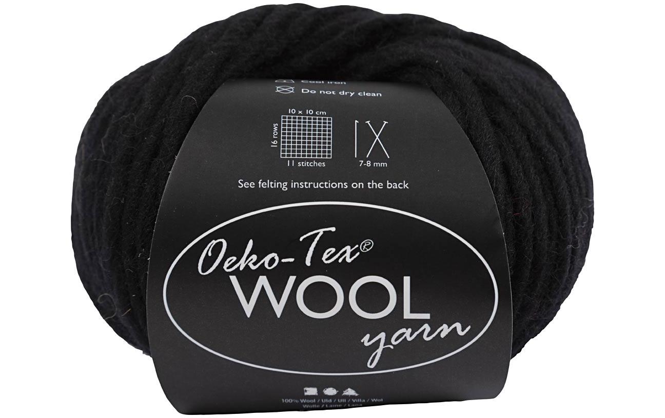 Creativ Company Wolle Oeko-Tex 50 g, Schwarz
