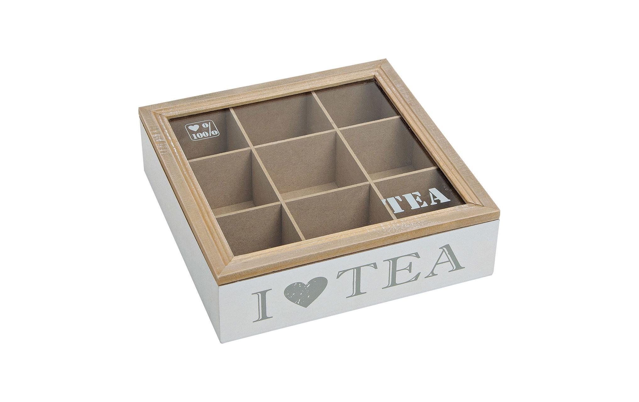 G. Wurm Teebox «I Love Tea» 9 Fächer 24 x 7 x 24 cm