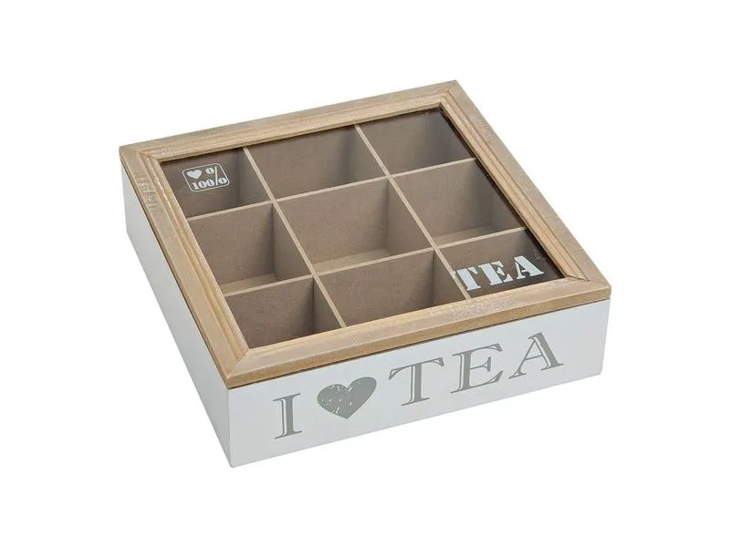 G. Wurm Teebox «I Love Tea» 9 Fächer 24 x 7 x 24 cm G. Wurm Teebox «I Love Tea» 9 Fächer 24 x 7 x 24 cm