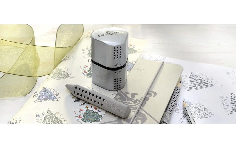 Faber-Castell Spitzer Grip 2001 Dreifach Manuell, Silber