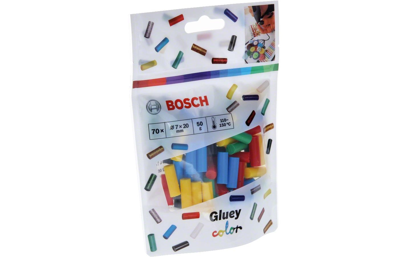 Bosch Klebestick 7 x 20 mm farbig, zu Gluey Bosch Klebestick 7 x 20 mm farbig, zu Gluey