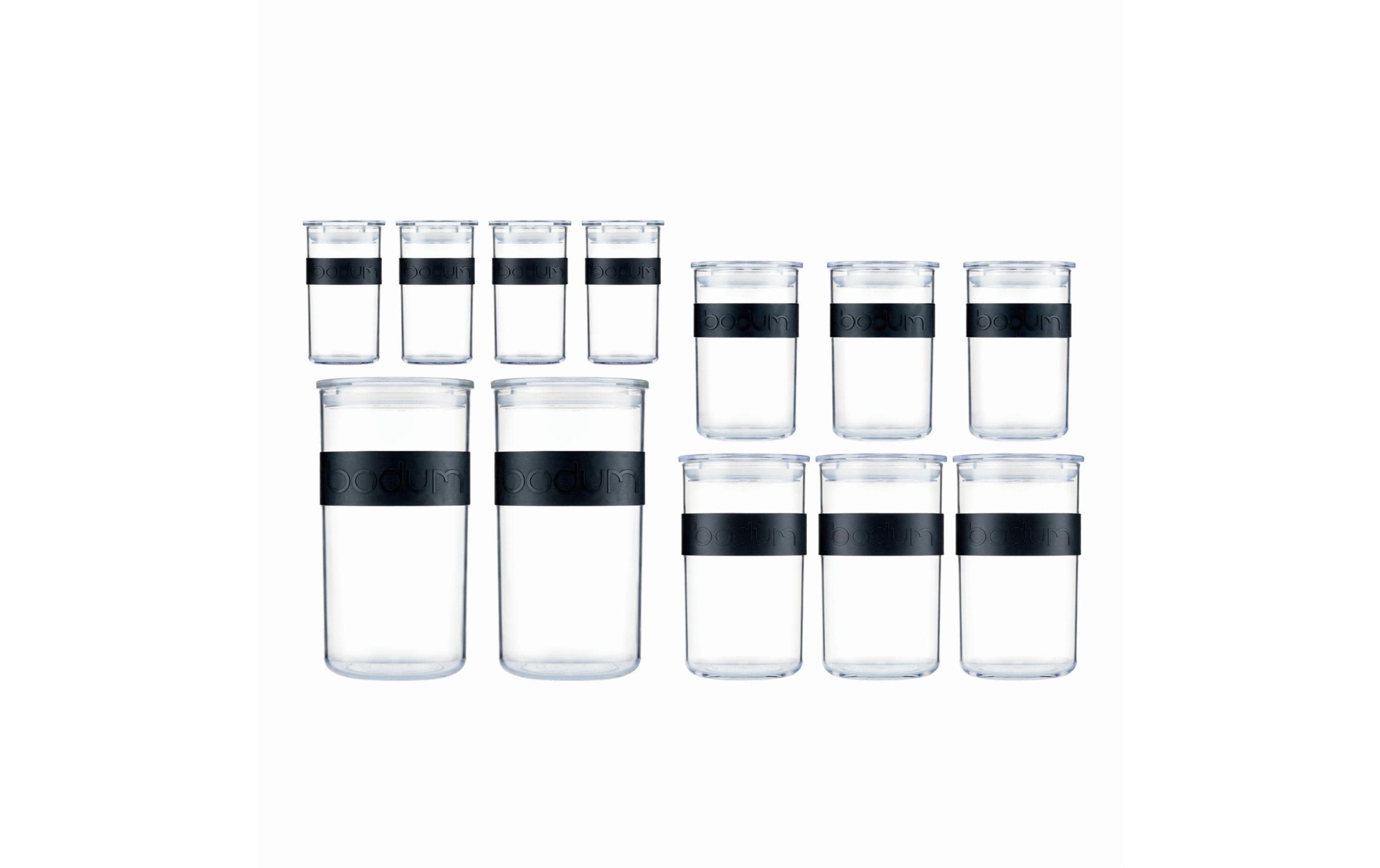 Bodum Vorratsglas Presso 12 Stück, 0.25 l/0.6 l/1 l/2 l,