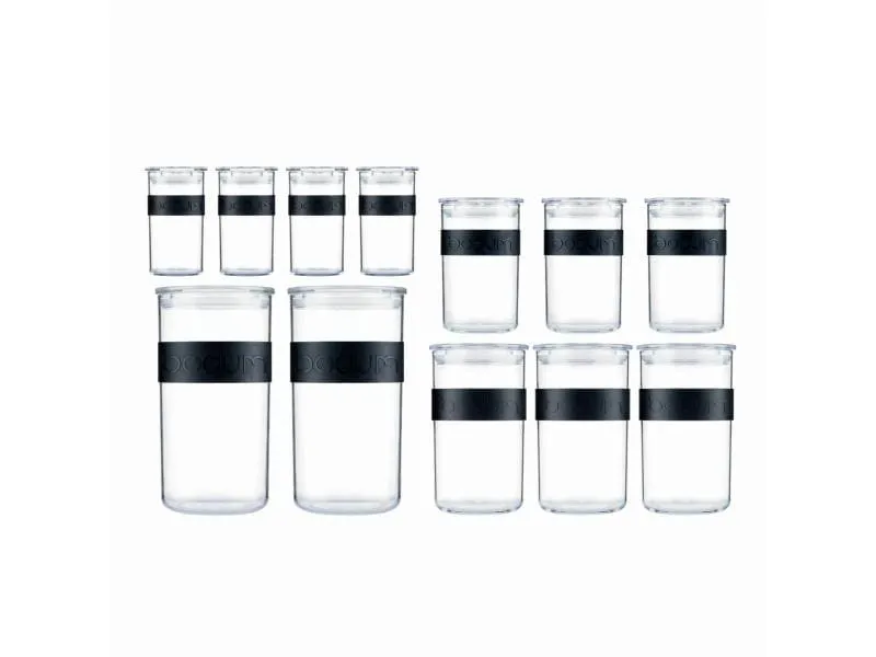 Bodum Vorratsglas Presso 12 Stück, 0.25 l/0.6 l/1 l/2 l, Bodum Vorratsglas Presso 12 Stück, 0.25 l/0.6 l/1 l/2 l,