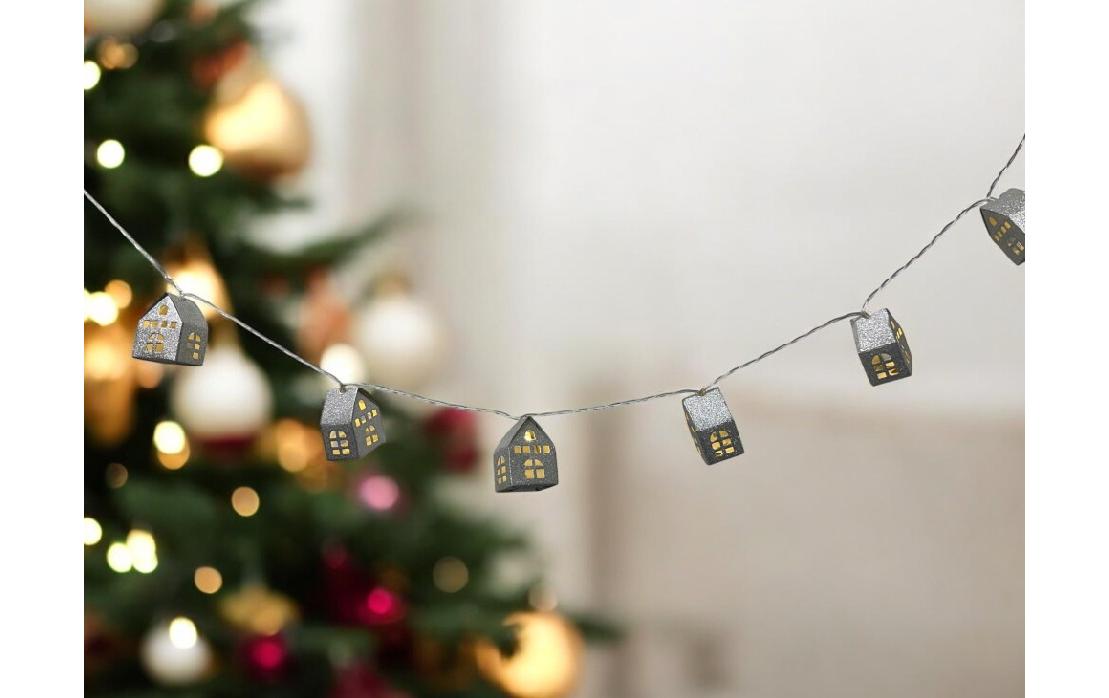 Dameco LED Lichterkette mit Häuschen, 135 cm