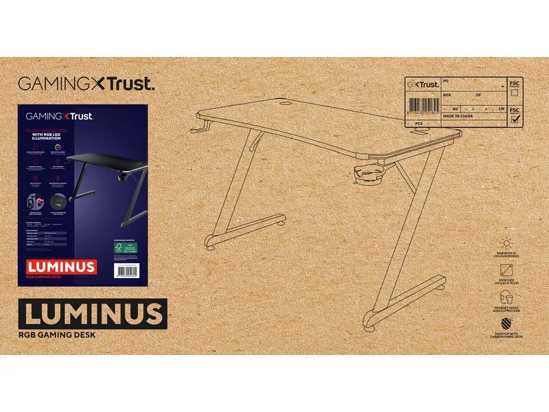 Trust Gaming Tisch GXT 709 Luminus RGB Schwarz Trust Gaming Tisch GXT 709 Luminus RGB Schwarz