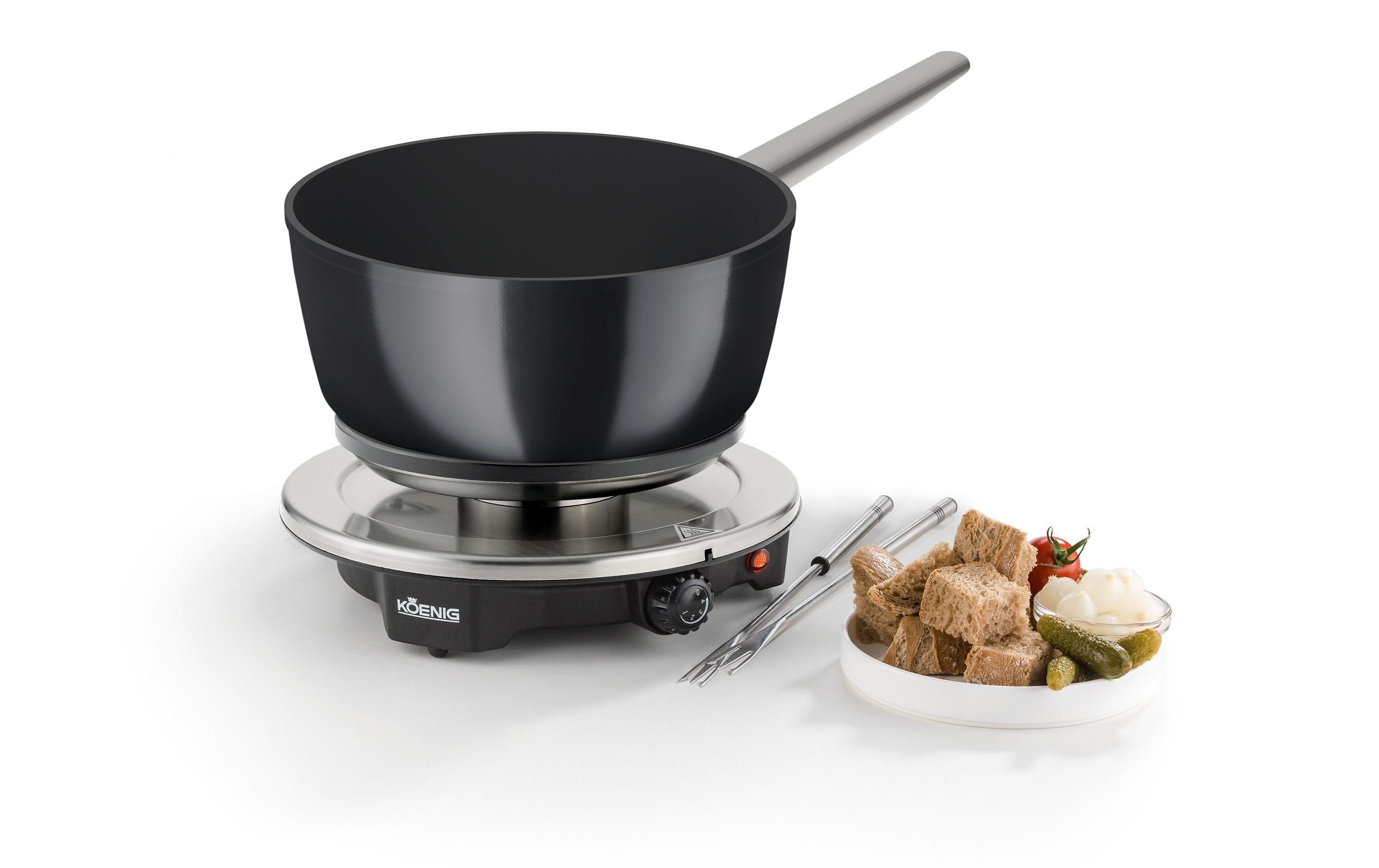 Koenig Fleischfondue-Set One for All 8 Teile, Chrom/Schwarz