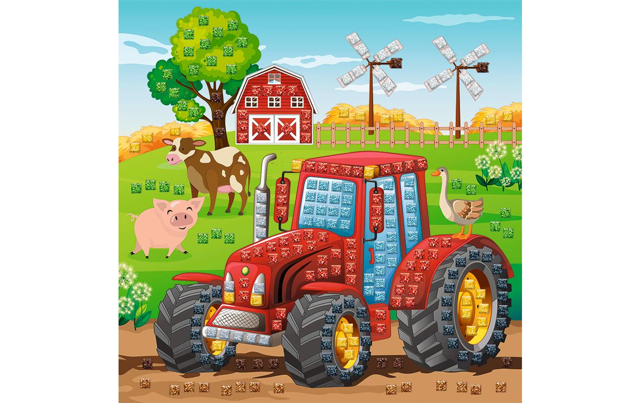 URSUS Moosgummi-Set Glitter Traktor, Mehrfarbig