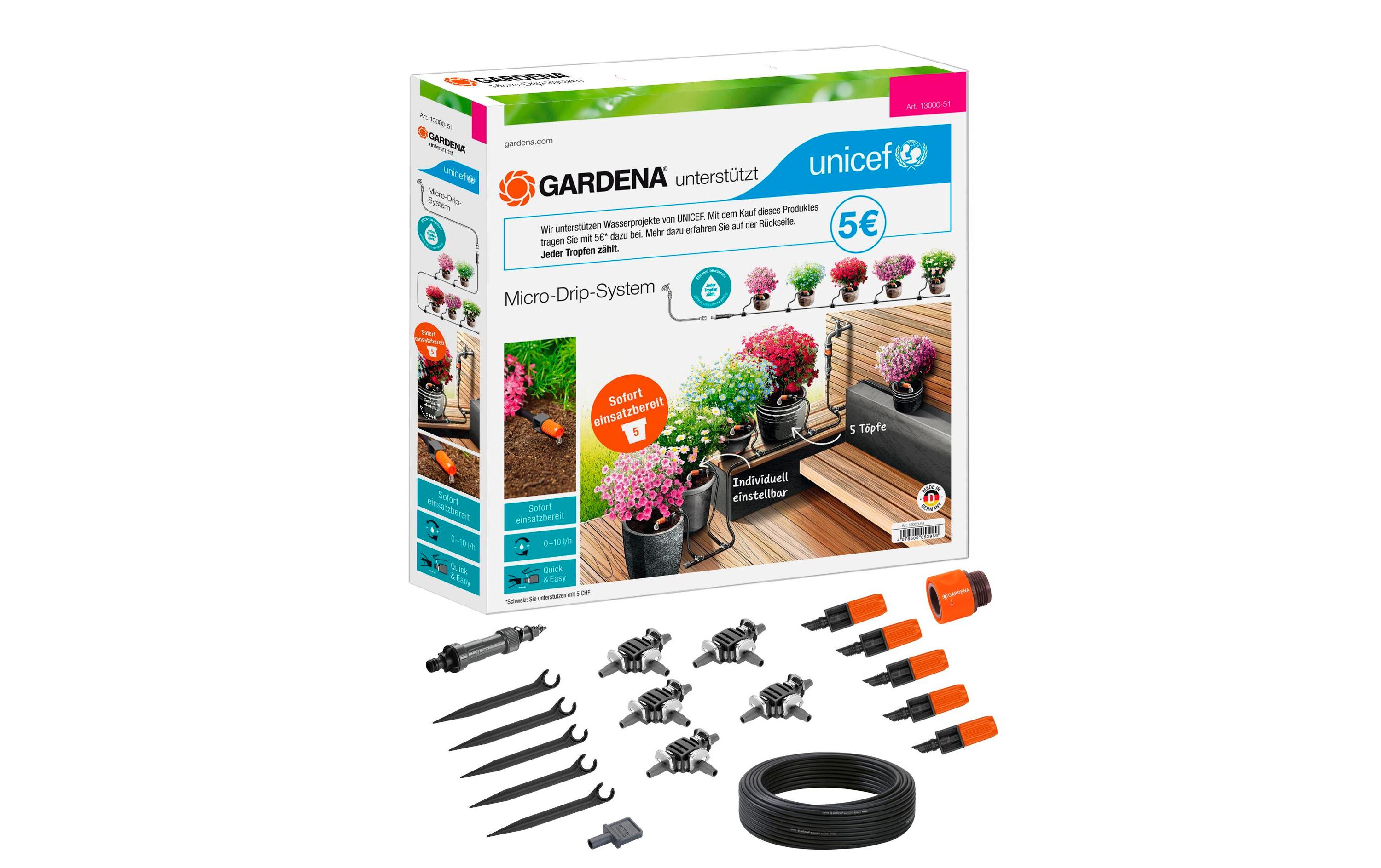GARDENA Start-Set Tropfbewässerung für Pflanztöpfe Micro-Drip-System
