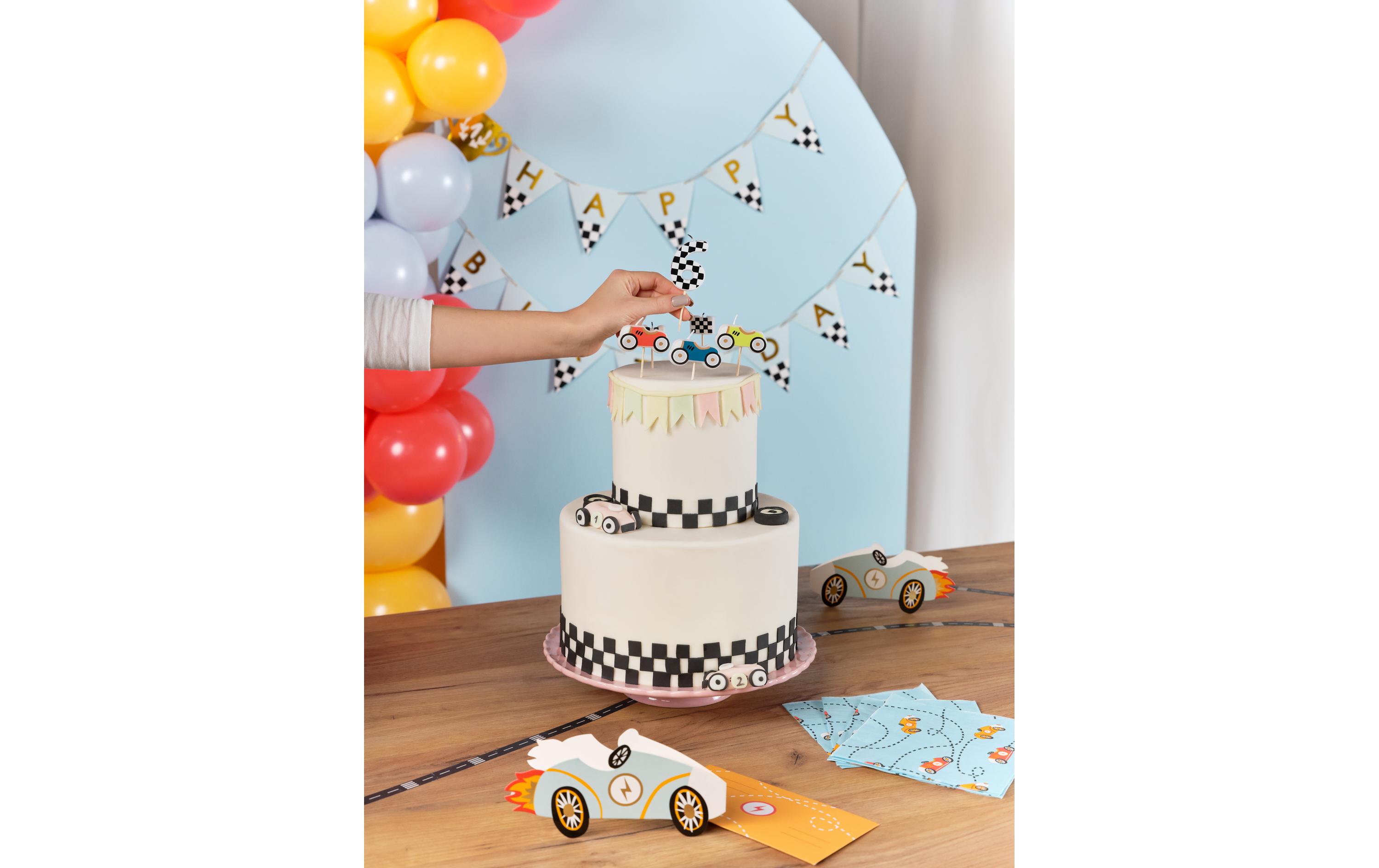 Partydeco Kerze Auto 2-3 cm, Mehrfarbig