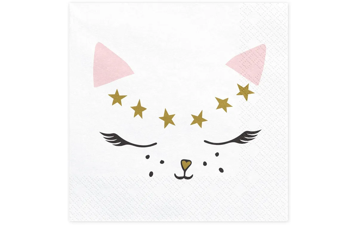 Partydeco Papierservietten Cat 33 cm x 33 cm, 20 Stück