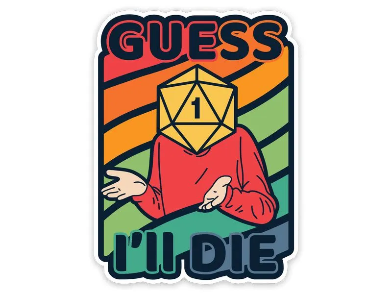 Glass Staff Colorful Guess I'll Die Sticker Mehrfarbig Glass Staff Colorful Guess I'll Die Sticker Mehrfarbig