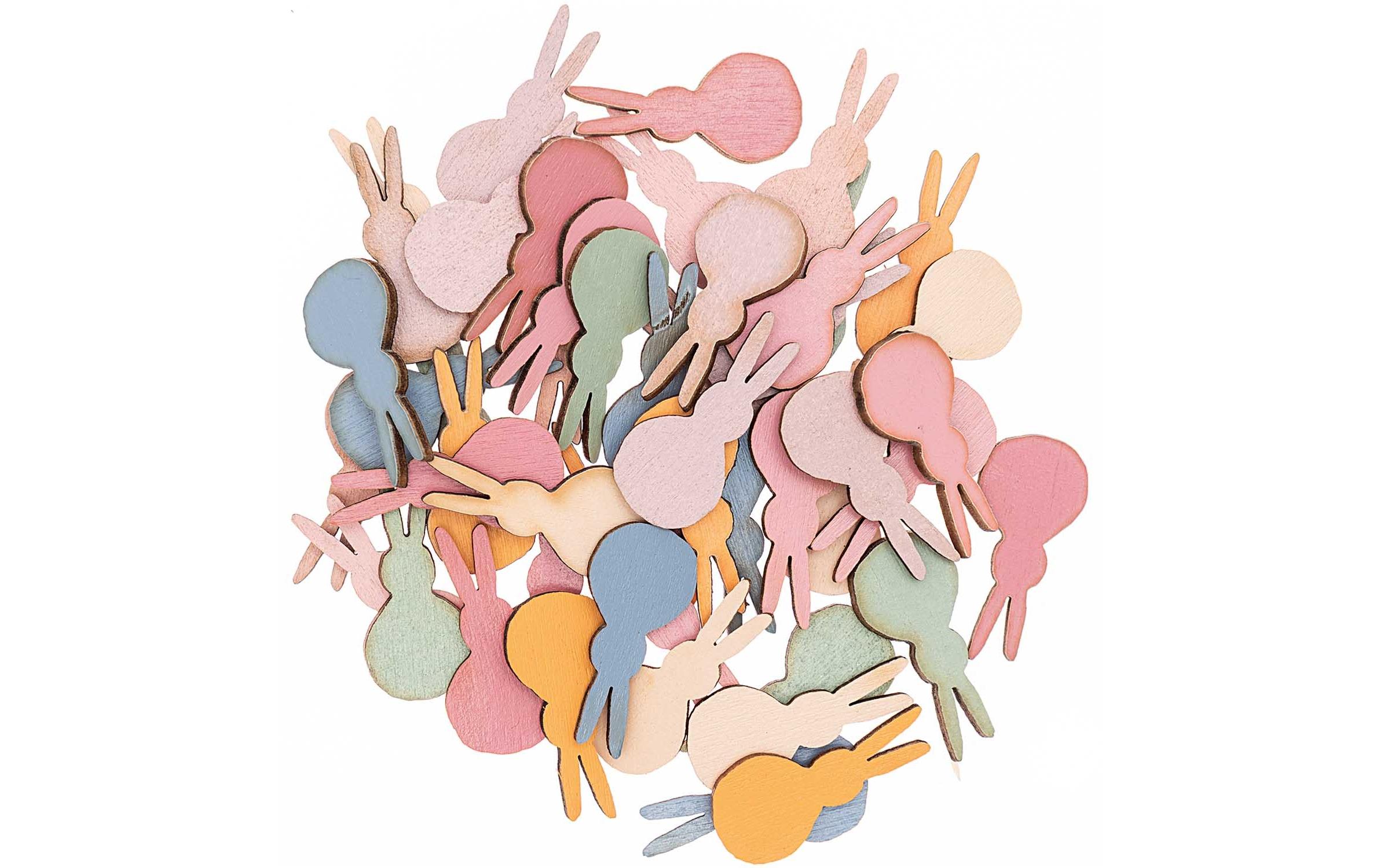 Rico Design Streudeko Hase 48 Stück, Mehrfarbig