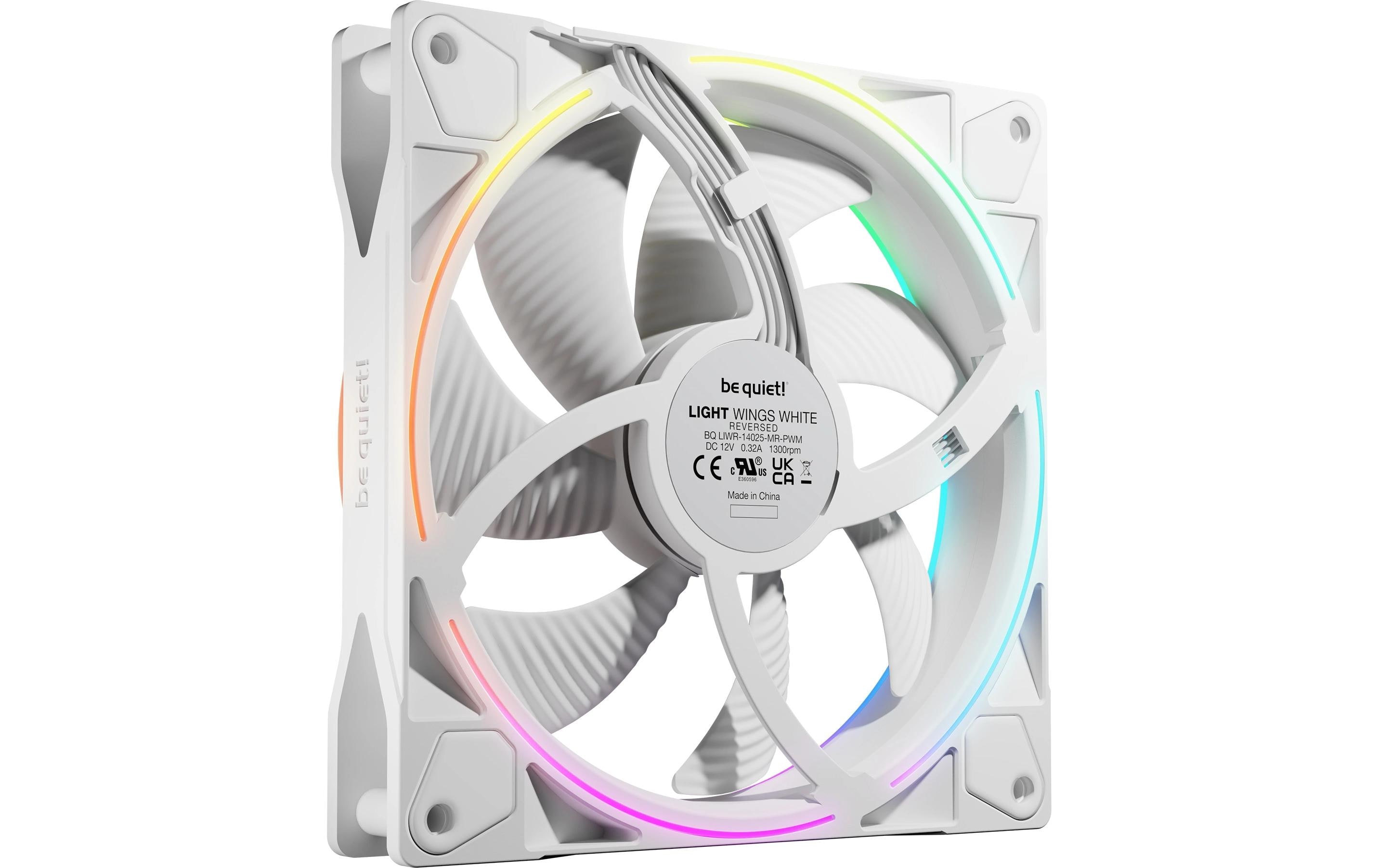 be quiet! PC-Lüfter Light Wings 140 mm PWM Reverse White