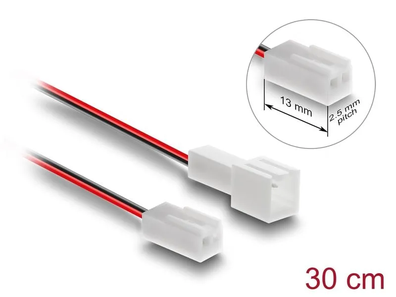 Delock Stromkabel Stecker zu Buchse 2 Pin 30 cm