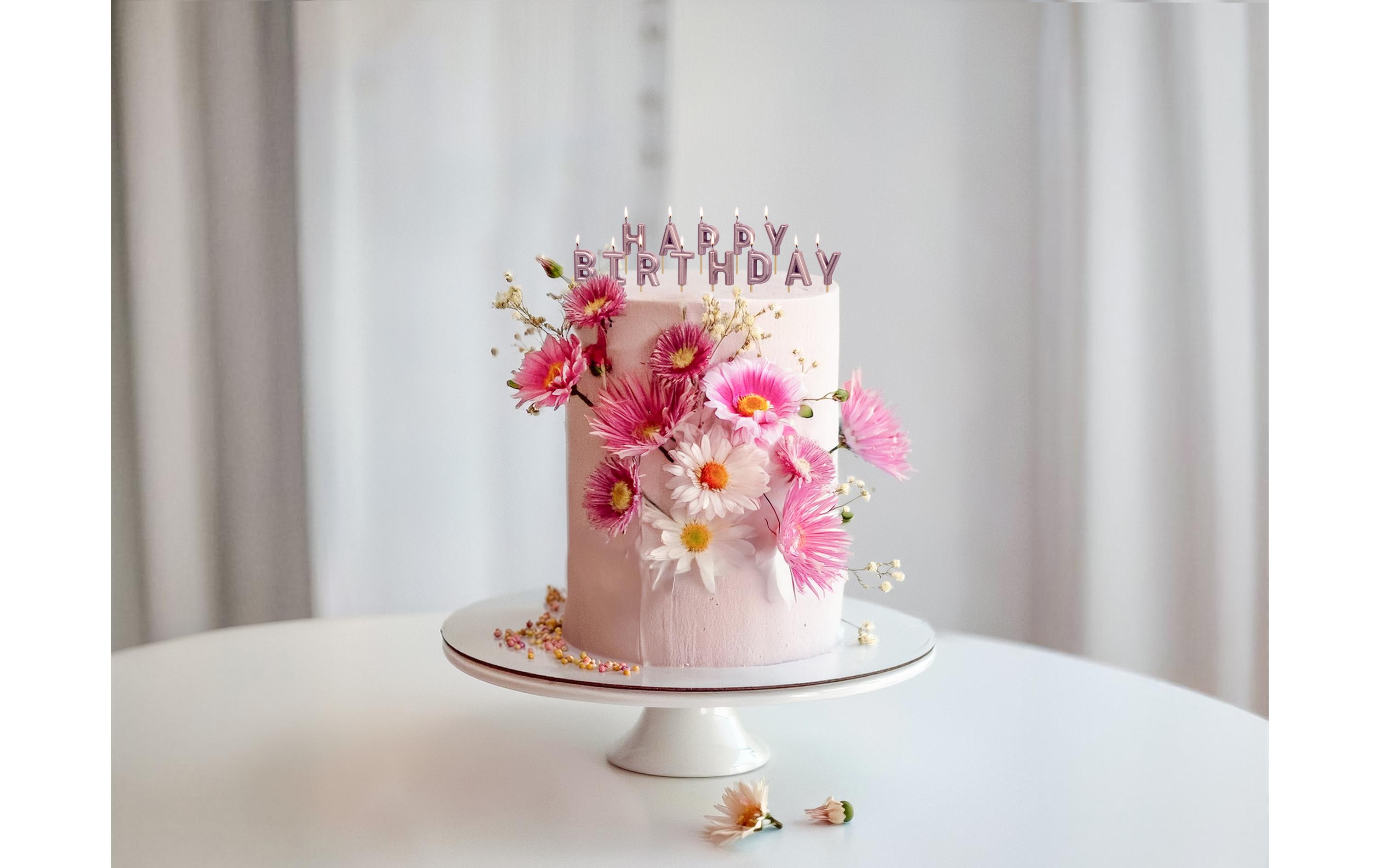 Partydeco Geburtstagskerzen Buchstaben rosegold, H 2.5 cm, 13 Stk