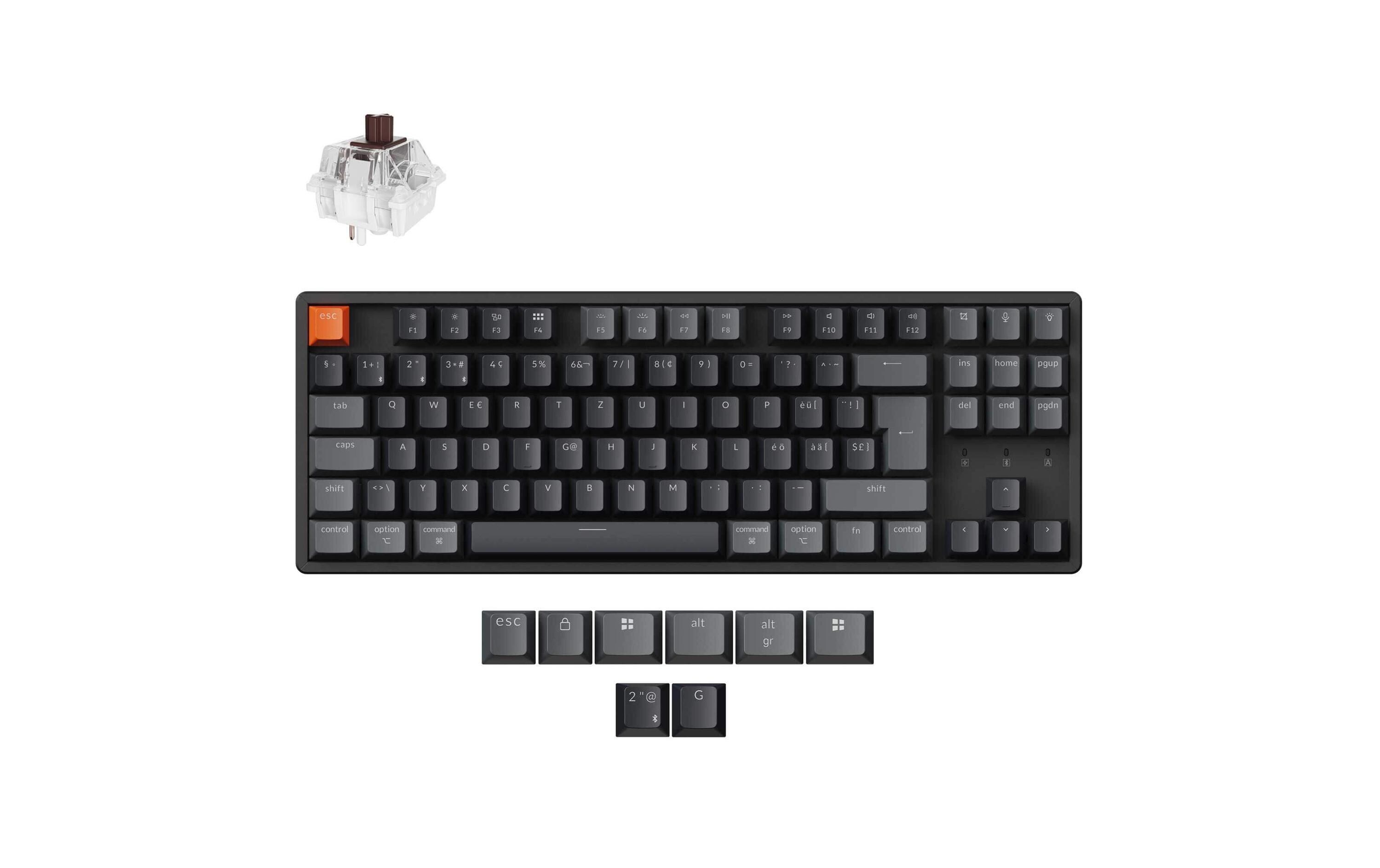 Keychron Gaming-Tastatur K8 QMK Version 2 Brown Switch Keychron Gaming-Tastatur K8 QMK Version 2 Brown Switch