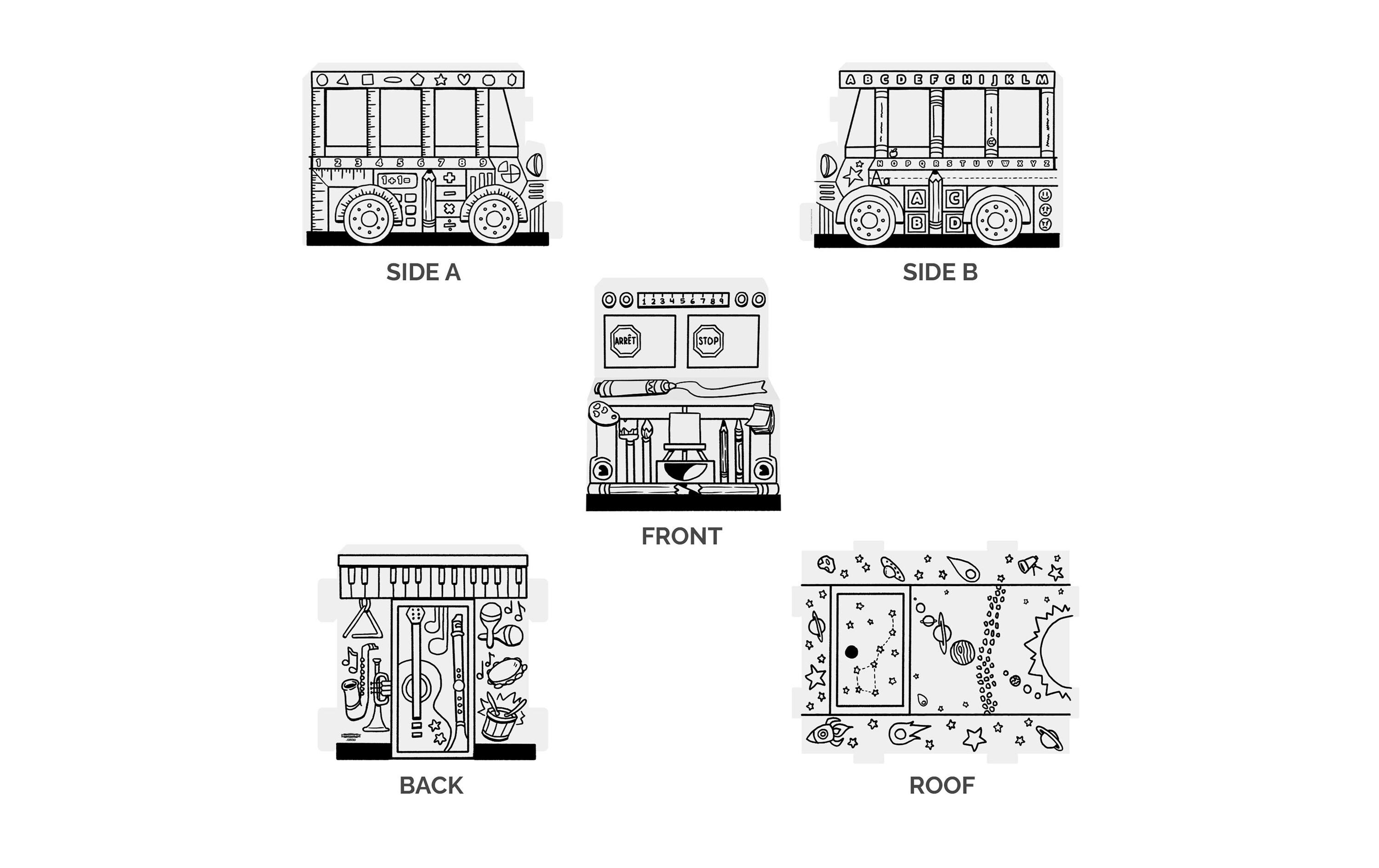 Fellowes Ausmal-Spielbus Outer 83.8 x 78.7 x 114.3 cm
